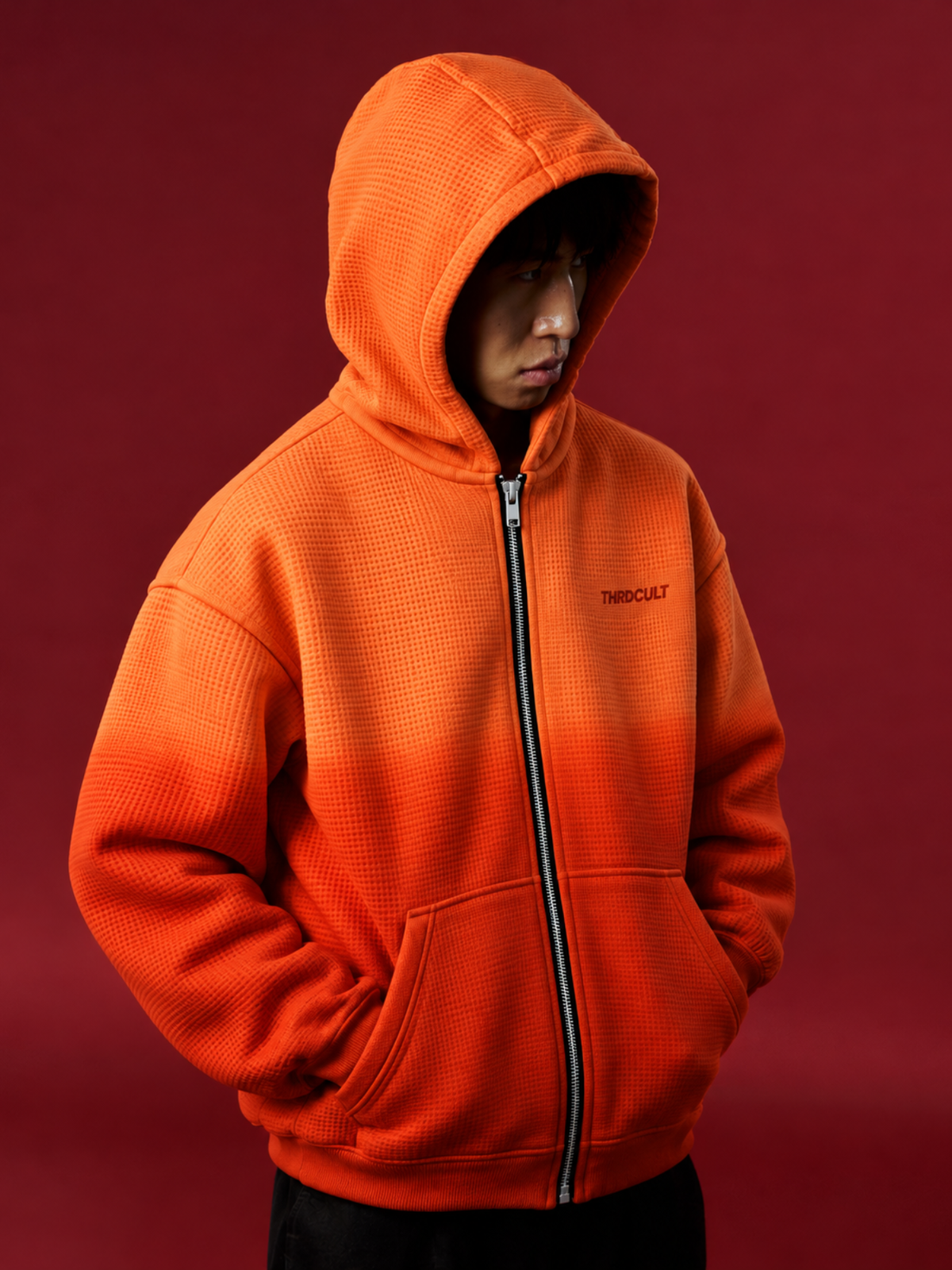 EMBER HAZE WAFFLE HOODIE