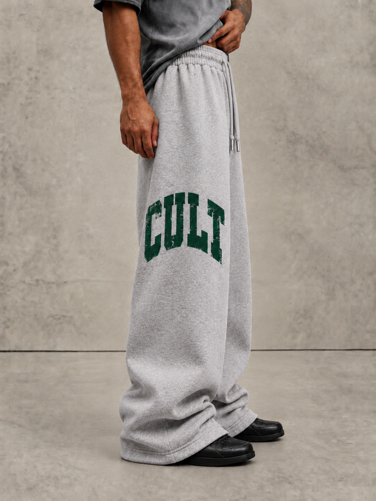 THRD CULT VARSITY SWEATPANTS - HEATHER GRAY