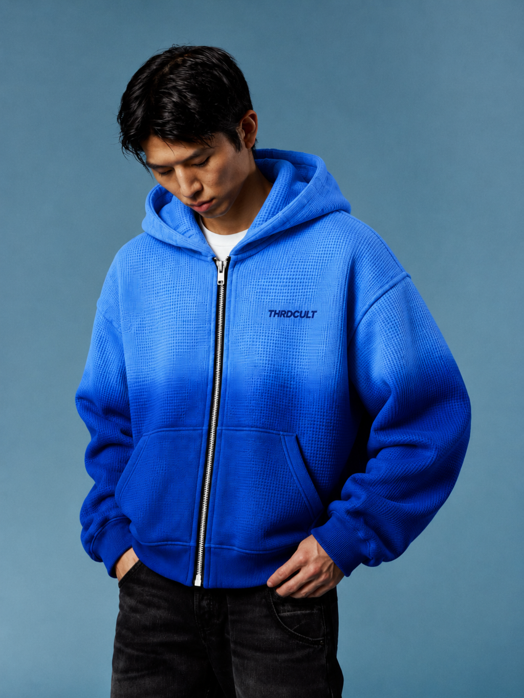 COBALT HAZE WAFFLE HOODIE